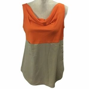 Ann Taylor draped color block blouse